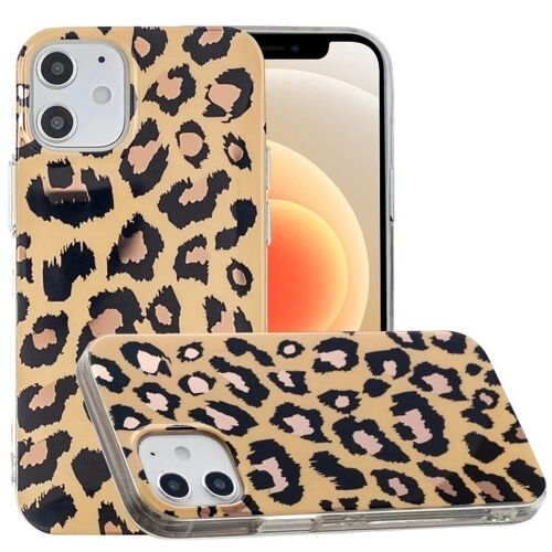 Coque iPhone 12 Mini - TPU souple léopard et motif marbre Protection léopard