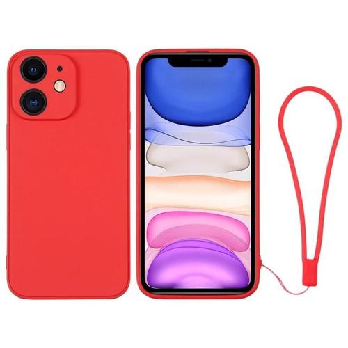 Coque en silicone pour iPhone 11 avec dragonne - SUNSKY Red Design Red
