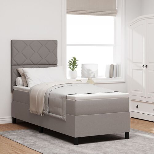 vidaXL Lit à ressorts taupe avec matelas 80x200 cm en tissu