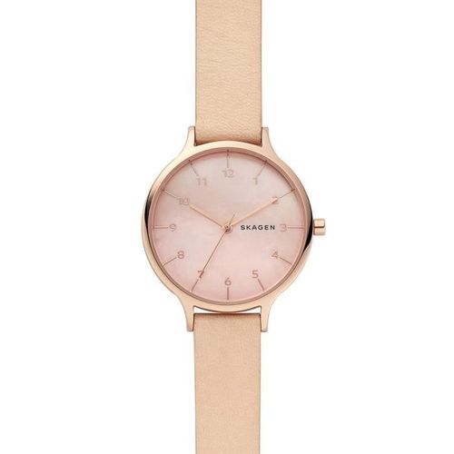 Montre Femme Skagen En Cuir Beige - 34673