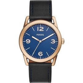 Fossil Ledger Homme 42mm Bracelet Cuir Bleu Quartz Analogique Montre Bq2306