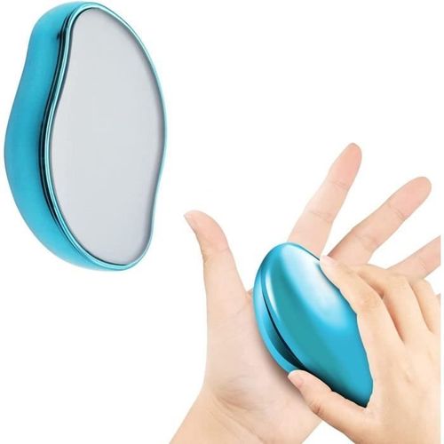 Rubby Nano Épilateur Sans Rasage,Douleur Et Coupe Gomme Pour Femme Avec Effet Exfoliant Peau Lisse Sans Arrêt Épilateur Crystal Bleu 