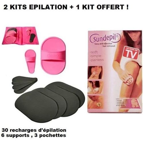 Lot De 2 Kits Épilation Manuel + 1 Kit Épilation Offert , 2+1 = 3 ! ( Ensemble Disques Épilatoires) 