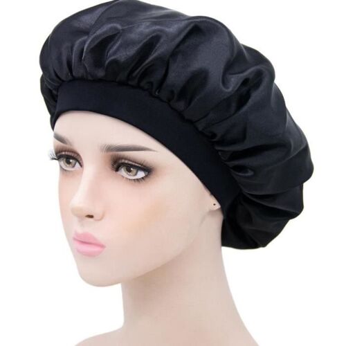 Bonnet De Couchage En Satin - Inf - Noir - Confortable - Respirant - Taille Unique 