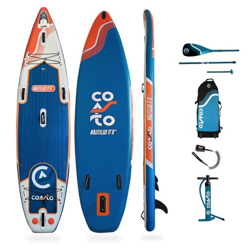Sup Paddle Gonflable Touring Nautilus Coasto 355x86x15cm (11'8x34 X6) Dropstitch Double Couche Fusion Pack Complet