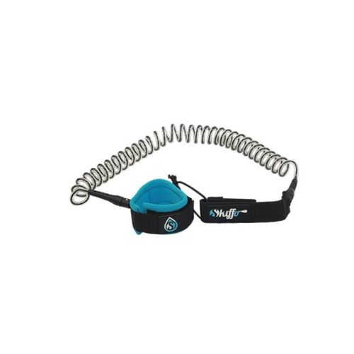 Leash Torsadé Skiffo Pour Sup/Surf - 8 Mm - Bleu/Noir