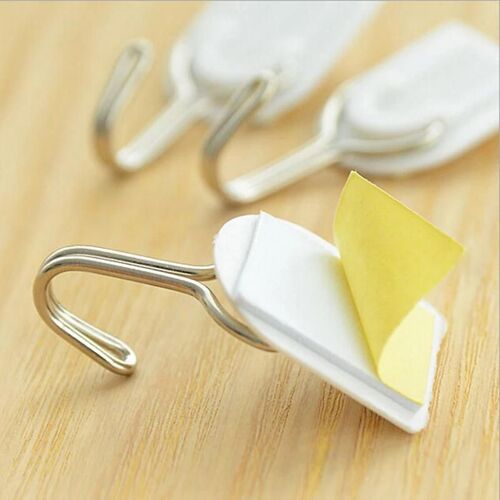 6Pcs / set Porte Murale Cintre Collant Dur Adhésif En Plastique Crochet Porte-Crochet Pour Maison Cuisine Salle De Bain Nouveau