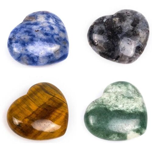 Lot De 8 Pierre Naturelle Pack Amour Coeur En Forme Cristal Lucky Ornement Collection Cadeau Significatif Pour Amour Famille 28 * 25mm Nouveau