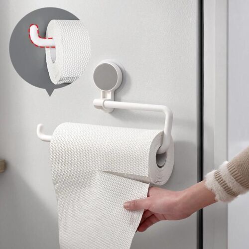 Étagère Adhésive Multifonctionnelle Abs Sans Poinçon Crochet De Suspension Mural Sans Clous Pour Essuie-Tout Et Serviette Nouveau