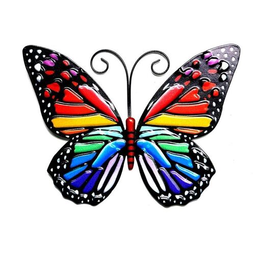 Fer forgé papillon décor mural simulation insecte ornement jardin art pendentif suspendu en métal pour intérieur extérieur Orange