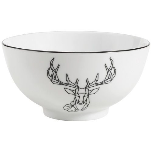 Origami Cerf Bol Déjeuner Porcelaine Diam. 15cm