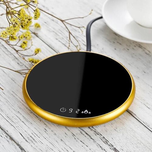 Verre chauffant Tasse à café Tasse Boisson chauffante électrique avec minuterie 2 réglages de température pour l'or de l'eau