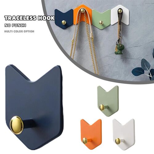 4PCS Self Adhésif Crochet Clé Sac Cintre Collant Cuisine Maison Salle De Bain Stockage Support Suspendu Serviette Imperméable Bleu avec Quatre
