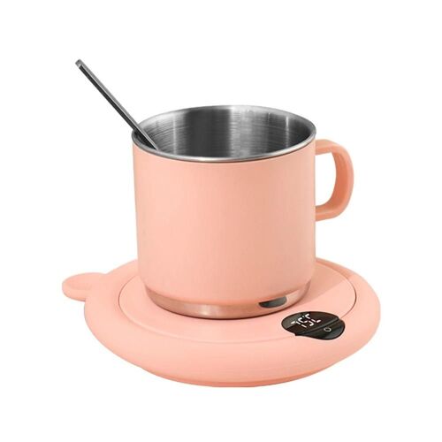 3 modes de chauffage Chauffe-tasse de lait Base de tasse de contrôle tactile pour salon Bureau Rose