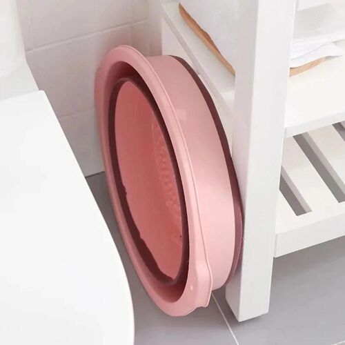 Ménage portable seau de trempage de pied Bain de pieds pliable Baril de massage rose