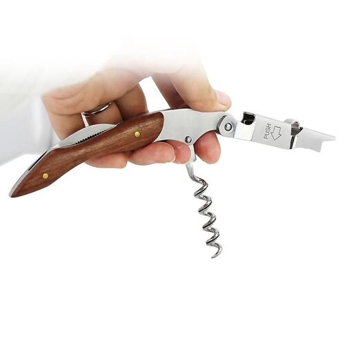 Tire-Bouchon Multifonction Ouvre-Bouteille De Vin En Acier Inoxydable Coupe-Palissandre