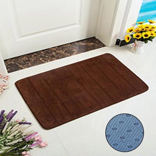 40 * 60cm Tapis De Porte Corail De Couleur Unie Coussin De Pied Anti-Poussière Antidérapant Pour Décor Intérieur Extérieur Rayures Verticales,Couleur Camel,40 * 60cm