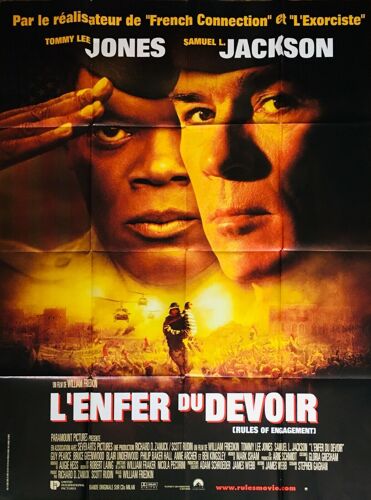L'enfer Du Devoir - Affiche Originale De Cinéma - Format 120x160 Cm - Un Film De William Friedkin Avec Tommy Lee Jones, Samuel L. Jackson, Guy Pearce, Beg Kingsley, Anne Archer - Année 2000