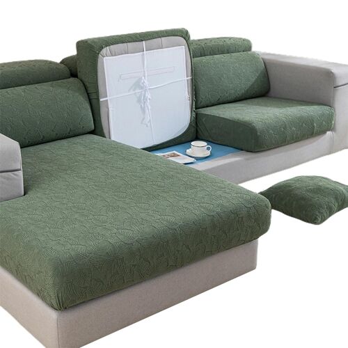 Housse De Canapé Universelle Résistante À L'usure Confortable Respirant Entièrement Couvert D'élasticité Couvre Les Housses De Canapé Petites Feuilles,Vert,3pcs