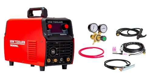 Poste à souder TIG AC/DC 200 A Inverter - Aluminium & Acier - TIG Pulse et MMA - Grand écran MW Tools TIG206PACL