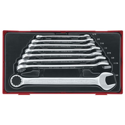 Jeu de clés de serrage mixtes AF TT1 de 5/16 à 3/4 tray 8 pièces Teng Tools TT3592