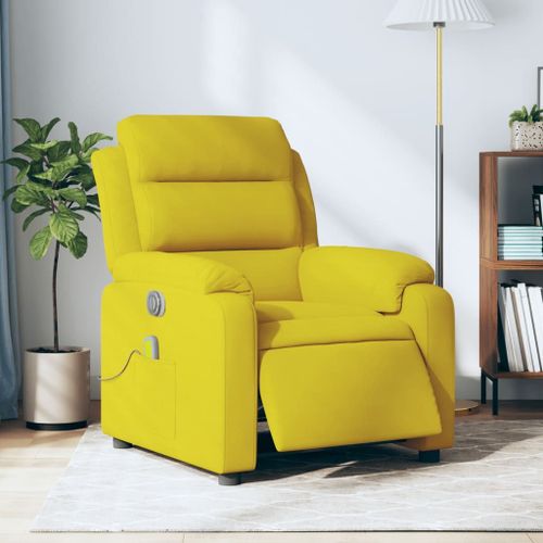 Vidaxl Fauteuil Inclinable De Massage Électrique Jaune Velours