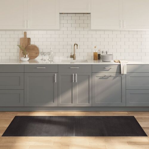 Vidaxl Tapis Rectangulaire Marron Foncé 80x200 Cm Bambou