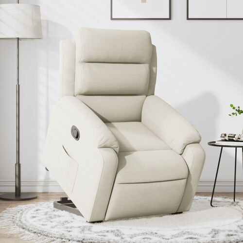 vidaXL Fauteuil inclinable Crème Velours