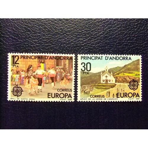 10 Andorra Española 1981 / Europa Cept ( Folclore , Fiesta De La Virgen De Canolich ) / Yvert 131 / 132 Mnh