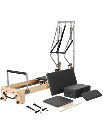 Reformer Pilates En Bois-Vevor-Machine De Pilates-Charge 181,44 Kg- Équipement D'entraînement De Yoga-Avec Double Résistance