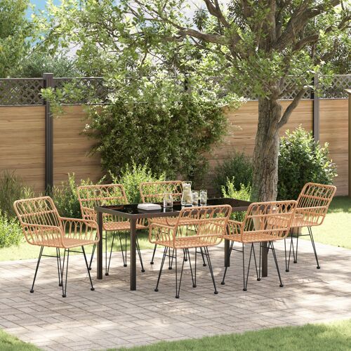 Vidaxl Ensemble De Salle À Manger De Jardin En Rattan Poly Brown