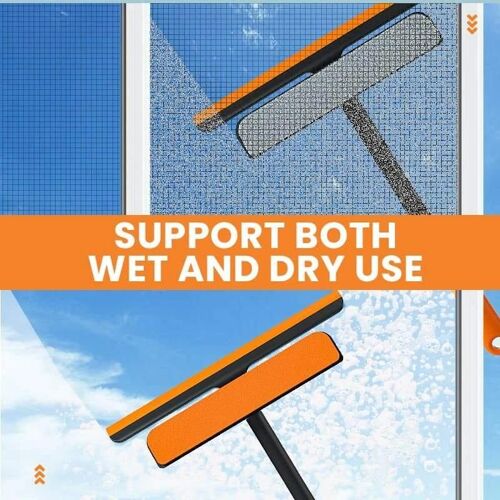 Brosse de nettoyage de vitres multifonctionnelle 3 en 1 Nettoyeur de vitres sans piste avec trou de suspension Approvisionnement intérieur extérieur