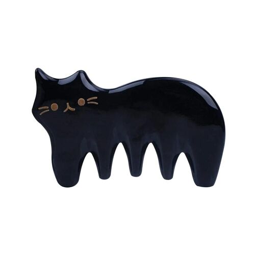 Peigne en corne de dent large en forme de chat Pas de mini peigne de massage de poche statique pour femmes hommes 1