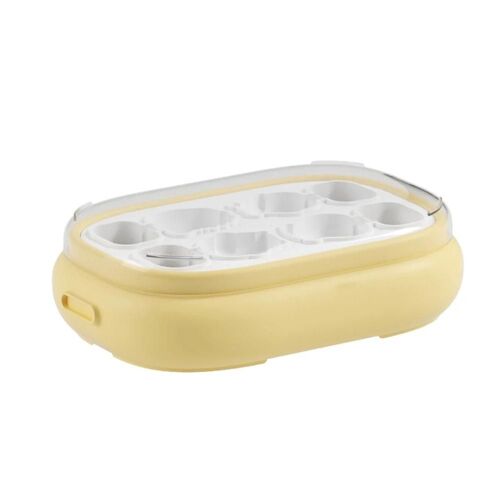 Moule À Crème Glacée Fait Maison Avec Couvercle Rapidement Bricolage Plateau De Crème Glacée Popsicle Sans Danger Outils De Popsicle Double Beige