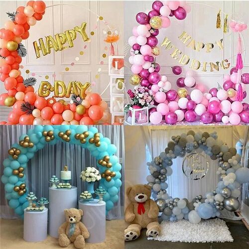 Porte-ballon rond Porte-ballon bricolage Arche de ballon Présentoir pour la décoration de fête de mariage d'anniversaire Installation facile 60cm