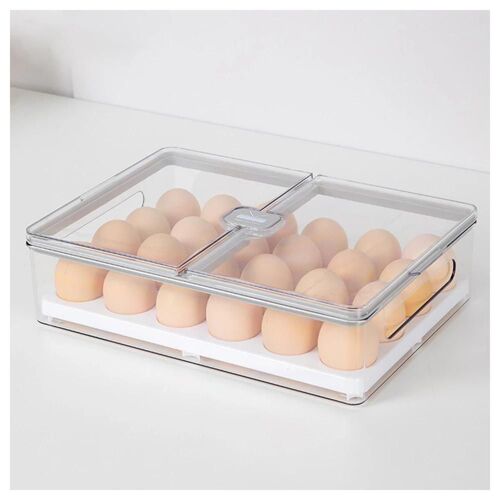 Récipients À ?ufs Empilables Boîte À ?ufs Pour 24 ?ufs Boîte De Stockage D'?ufs Portable Pour Réfrigérateur À Travers Les Cendres