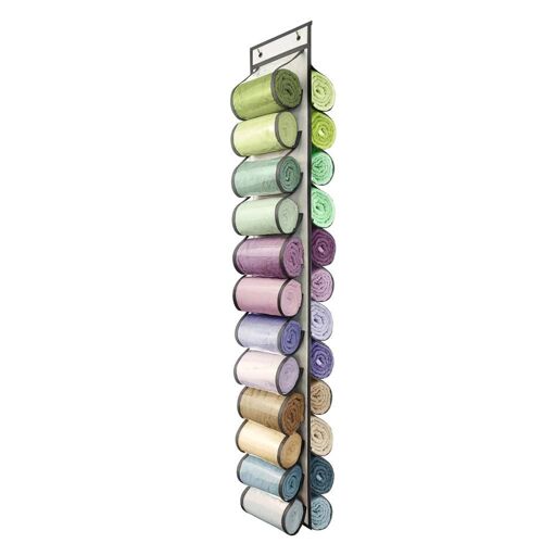 Sac de rangement cylindrique mural Pochette de rangement transparente solide et porteuse pour le salon blanc