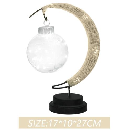 Aïd Moubarak Lampe Lune Enchantée LED Boule De Lune Forme Lumière Maison Romantique Décor Batterie,Blanc Chaud