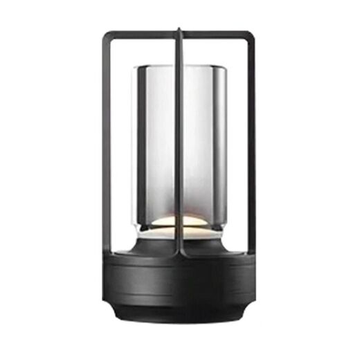 Lampe De Table De Charge Led Mode Simple Veilleuse Touchable Gradation Lampe De Bureau Pour Bar D'hôtel Noir