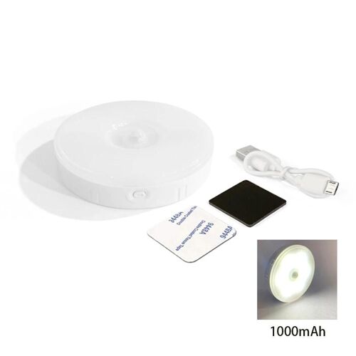Veilleuse à capteur de corps magnétique Installation facile Lampe de nuit sans fil pour armoire de placard Lumière blanche,1000mAh