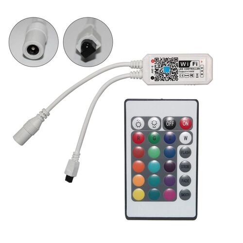 Wifi Smart Rgb Led Controller 24 Touches Télécommande Pour Bandes Lumineuses Led