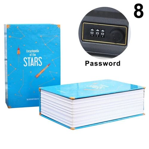 Lock-Up Argent Pièce De Monnaie Bijoux Boîte De Rangement Dictionnaire Livre Forme Maison Argent Coffre-Fort 8
