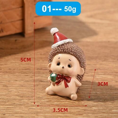 Miniatures En Résine Mini Bureau Noël Ornements Figures Mignon Miniature Noël Animal Figure 01