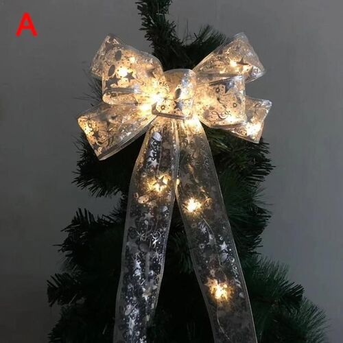 Noël Deoration Led Light Grand Bowknot Pour Arbre De Noël A