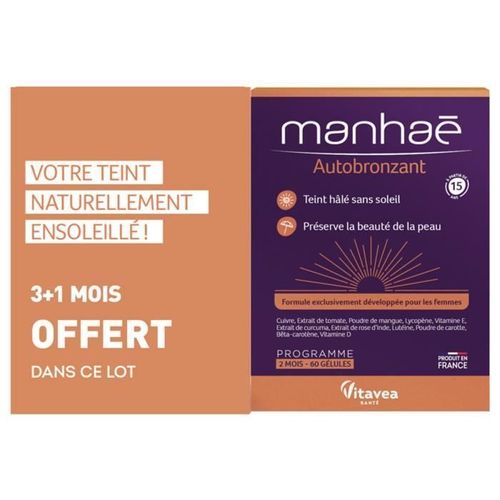 Vitavea Manhaé Autobronzant Teint Hâlé Sans Soleil Lot De 2 X 60 Gélules 
