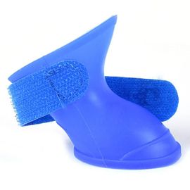 Mignon Pluie Neige Bottes Petit Animal Chien Chiot Chaussures Chaussons Bonbons Couleurs Caoutchouc Imperméable Anti-Slip Bleu,S