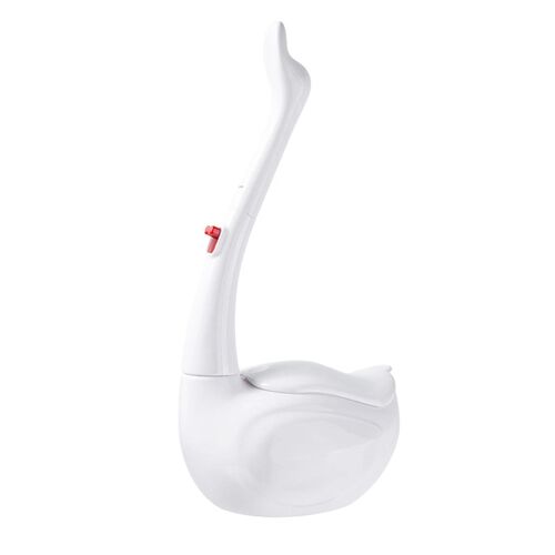 Brosse de toilette en forme de cygne Brosse de nettoyage des toilettes de salle de bain avec 6 têtes de remplacement blanche avec 6 têtes