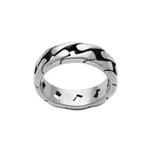 Bague Acier Patinée Maille