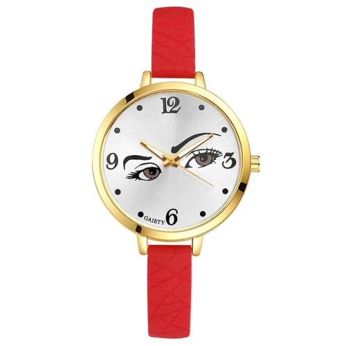 Gaiety Fashionable Alloy Watch Personality Dial Analogique Quartz Montre-Bracelet (Rouge)