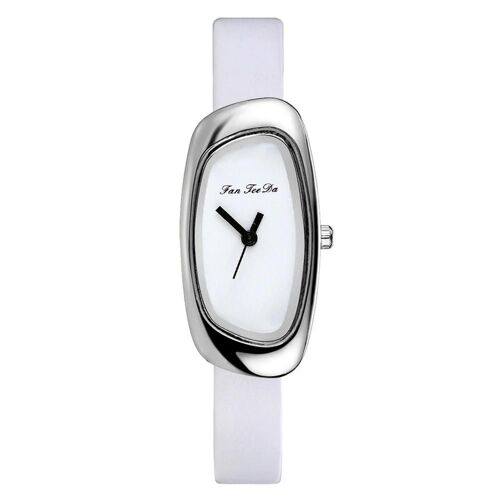 Tendance Décontractée Cadran Irrégulier Quartz Femmes Style Minimaliste Montre-Bracelet Montre(Blanc)